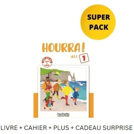 Hourra 1 Mini Super Pack  Livre +Cahier +Plus  Hachette 9782024240006